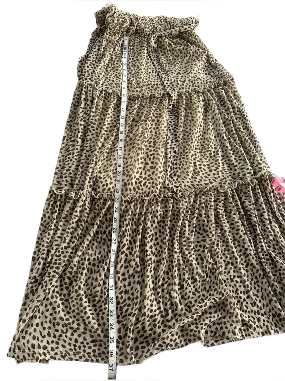 Kate & Lily Women’s High-Neck Sleeveless Leopard Print Maxi Tiered Lined Dress